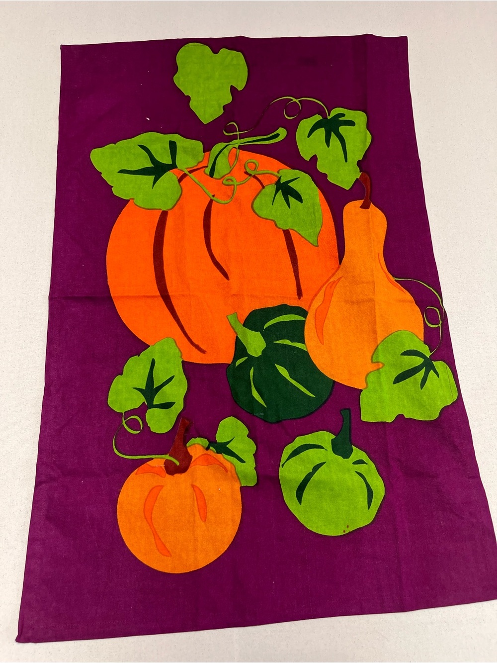Pumpkin Harvest Decorative Kitchen Towel - Plum
